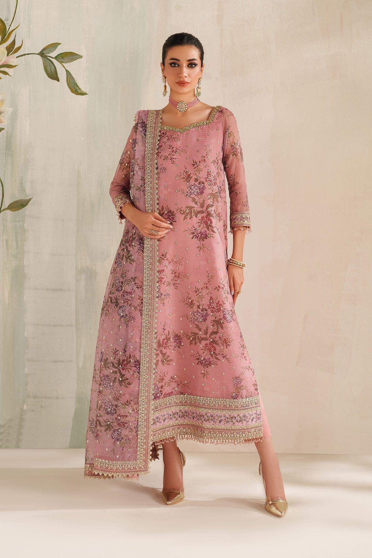 Baroque Printed Embroidered Lawn 3PC Unstitched Memon Clothes